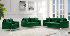 Meridian Furniture Naomi Green Velvet Loveseat