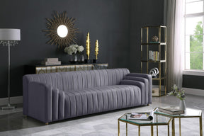 Meridian Furniture Naya Grey Velvet Sofa