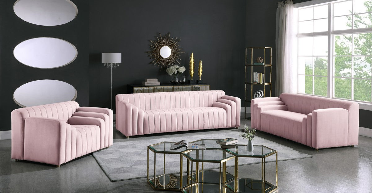 Meridian Furniture Naya Pink Velvet Chair