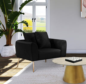 Meridian Furniture Quinn Black Velvet Chair