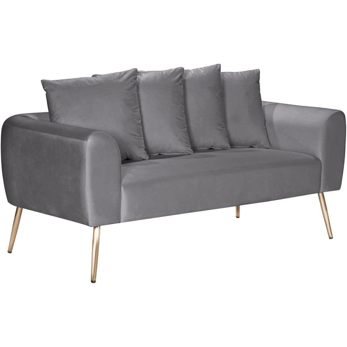 Meridian Furniture Quinn Grey Velvet LoveseatMeridian Furniture - Loveseat - Minimal And Modern - 1