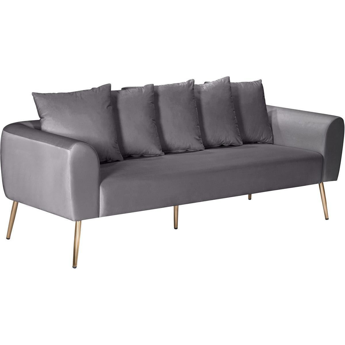 Meridian Furniture Quinn Grey Velvet SofaMeridian Furniture - Sofa - Minimal And Modern - 1