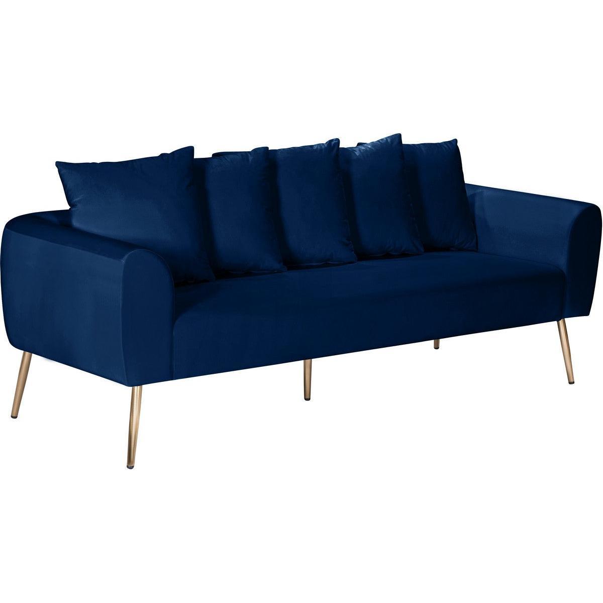 Meridian Furniture Quinn Navy Velvet SofaMeridian Furniture - Sofa - Minimal And Modern - 1