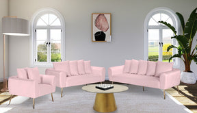 Meridian Furniture Quinn Pink Velvet Chair