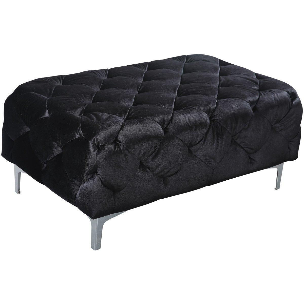 Meridian Furniture Mercer Black Velvet OttomanMeridian Furniture - Ottoman - Minimal And Modern - 1