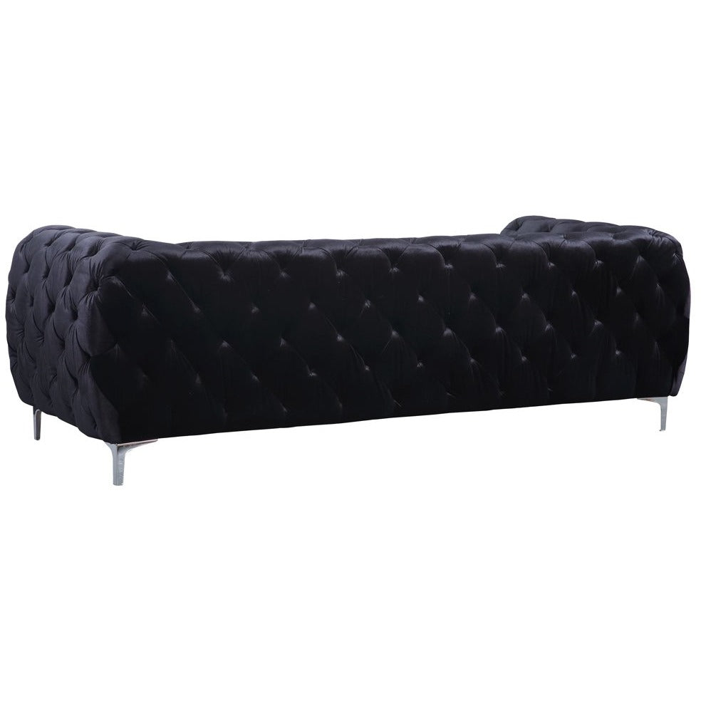 Meridian Furniture Mercer Black Velvet Sofa-Minimal & Modern