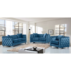 Meridian Furniture Reese Light Blue Velvet Loveseat-Minimal & Modern