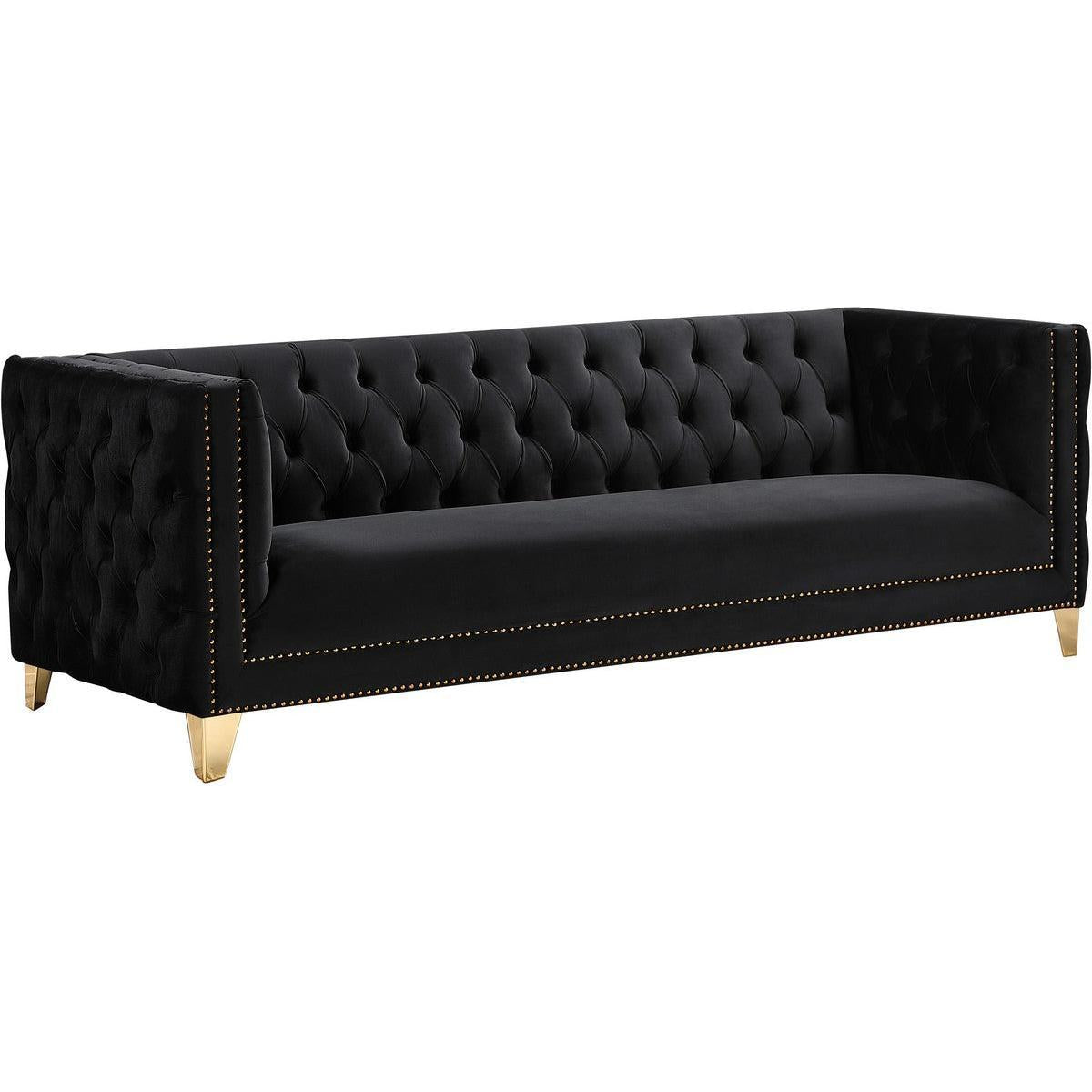 Meridian Furniture Michelle Black Velvet SofaMeridian Furniture - Sofa - Minimal And Modern - 1