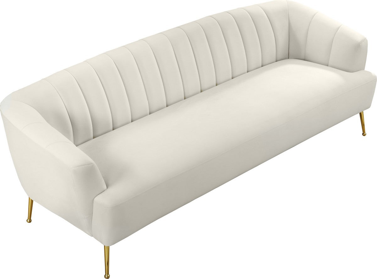 Meridian Furniture Tori Cream Velvet Sofa