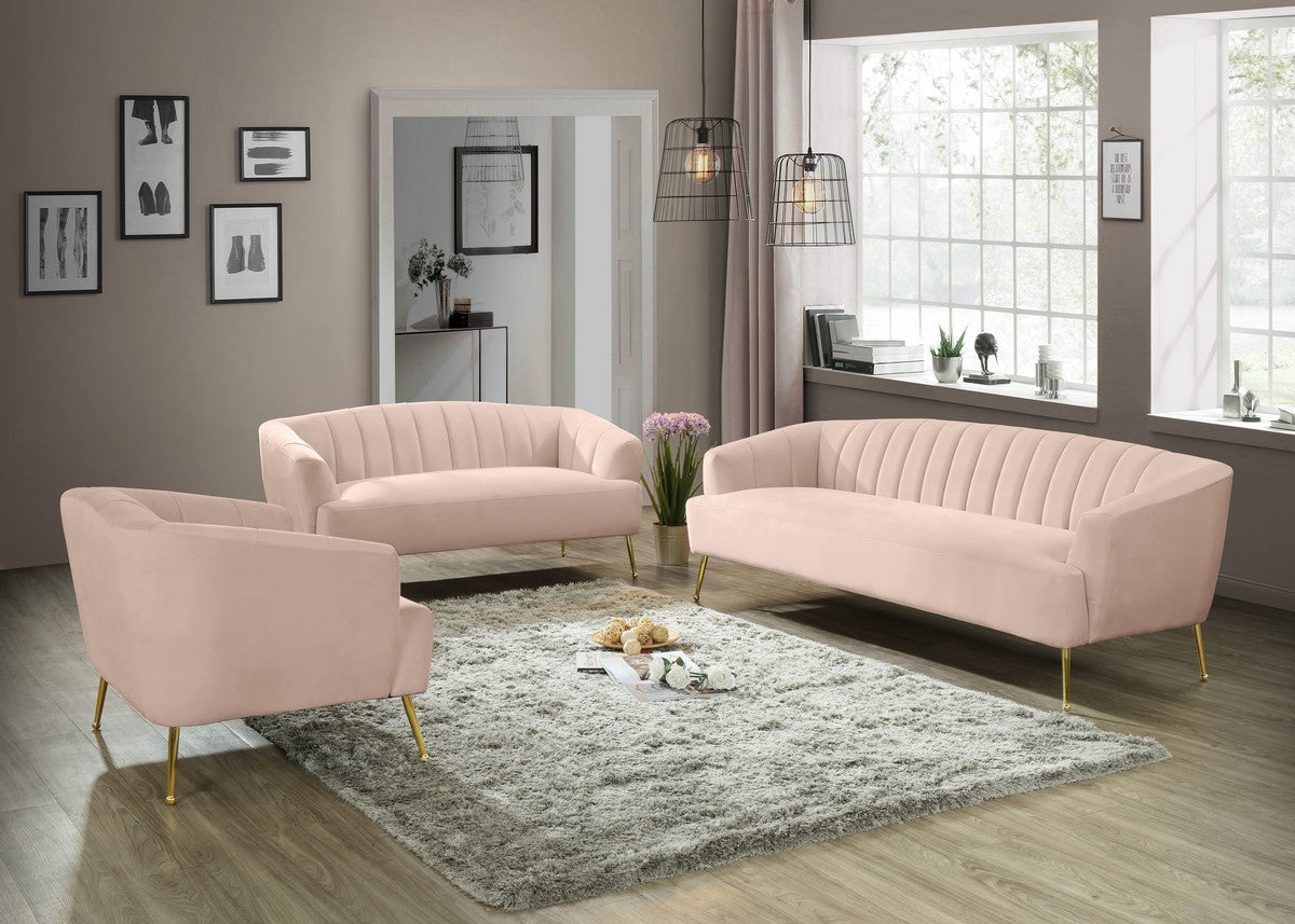 Meridian Furniture Tori Pink Velvet Chair