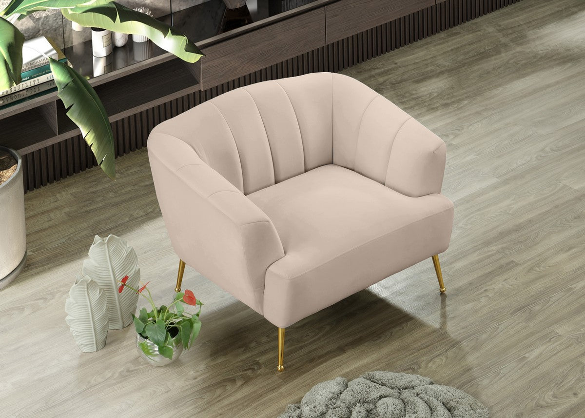 Meridian Furniture Tori Pink Velvet Chair