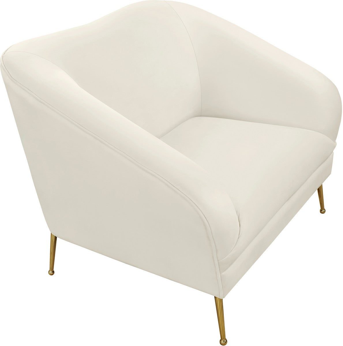 Meridian Furniture Hermosa Cream Velvet Chair