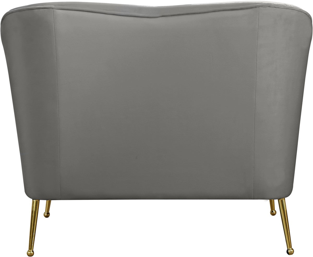 Meridian Furniture Hermosa Grey Velvet Chair