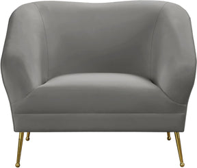 Meridian Furniture Hermosa Grey Velvet Chair