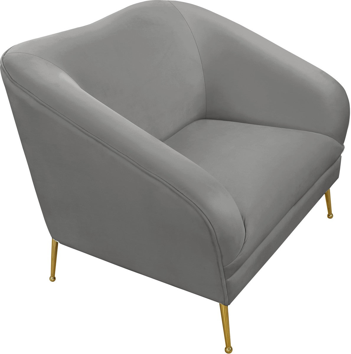 Meridian Furniture Hermosa Grey Velvet Chair