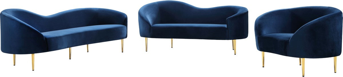 Meridian Furniture Ritz Navy Velvet Chair