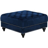 Meridian Furniture Sabrina Navy Velvet OttomanMeridian Furniture - Ottoman - Minimal And Modern - 1