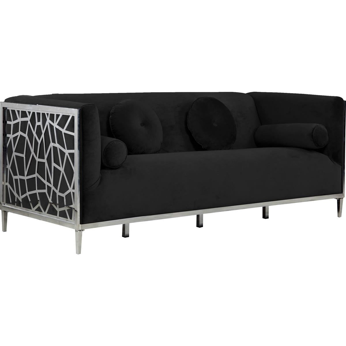 Meridian Furniture Opal Black Velvet SofaMeridian Furniture - Sofa - Minimal And Modern - 1