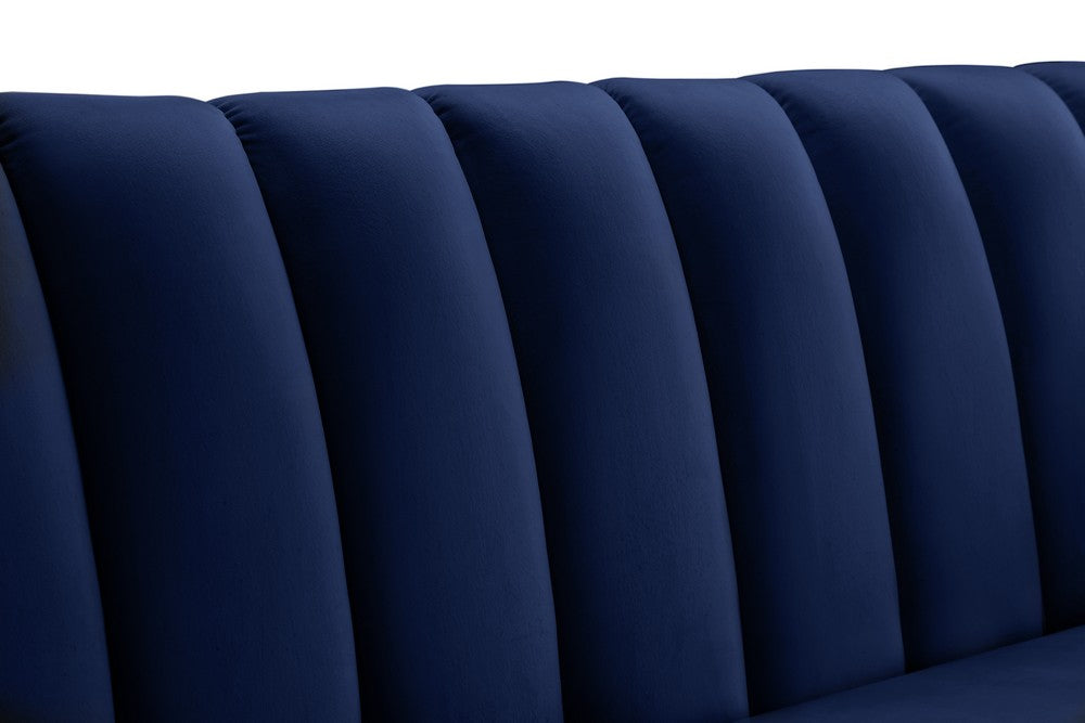 Meridian Furniture Dixie Navy Velvet Sofa