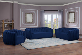 Meridian Furniture Dixie Navy Velvet Sofa