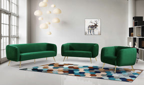 Meridian Furniture Harlow Green Velvet Loveseat