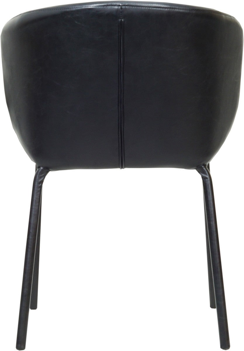 Meridian Furniture Drew Black Faux Leather Dining Chair - Set of 2