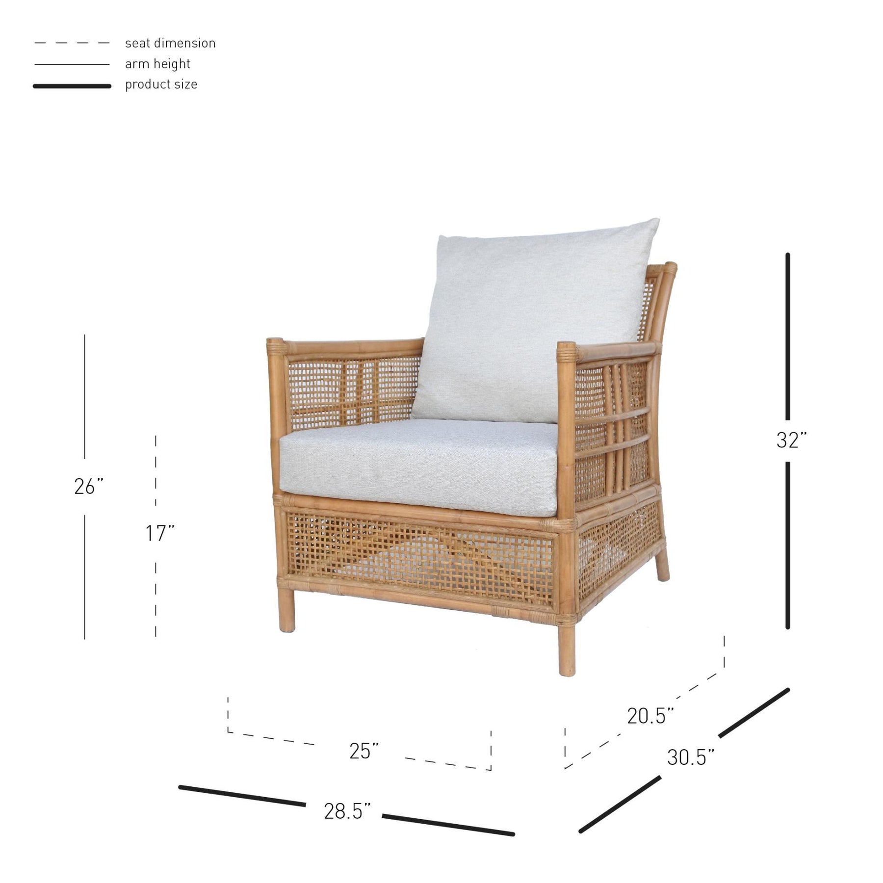 Fontana Rattan Accent Arm Chair by New Pacific Direct - 7400052