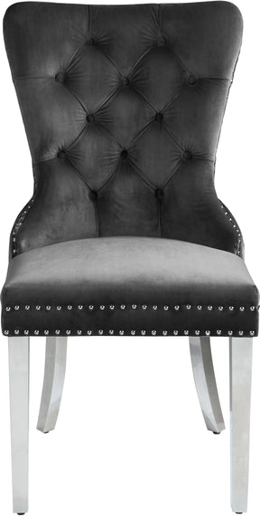 Meridian Furniture Carmen Grey Velvet Dining Chair - Set of 2