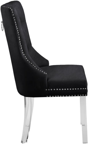 Meridian Furniture Miley Black Velvet Dining Chair - Set of 2