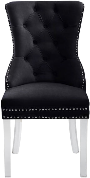 Meridian Furniture Miley Black Velvet Dining Chair - Set of 2