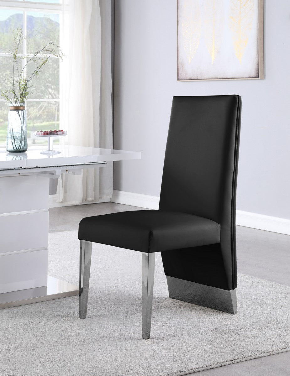 Meridian Furniture Porsha Black Faux Leather Dining Chair - Set of 2