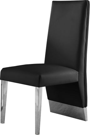 Meridian Furniture Porsha Black Faux Leather Dining Chair - Set of 2