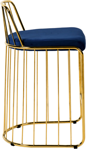 Meridian Furniture Gio Navy Velvet Stool ( Quantity of 1 Stool )