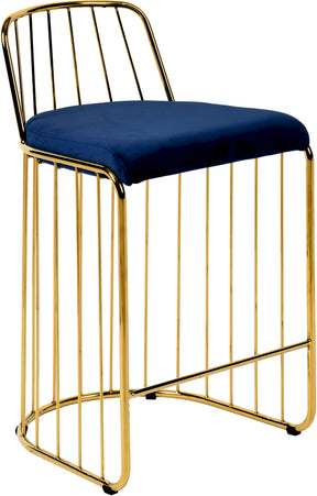 Meridian Furniture Gio Navy Velvet Stool ( Quantity of 1 Stool )