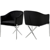 Meridian Furniture Xavier Black Velvet Dining ChairMeridian Furniture - Dining Chair - Minimal And Modern - 1