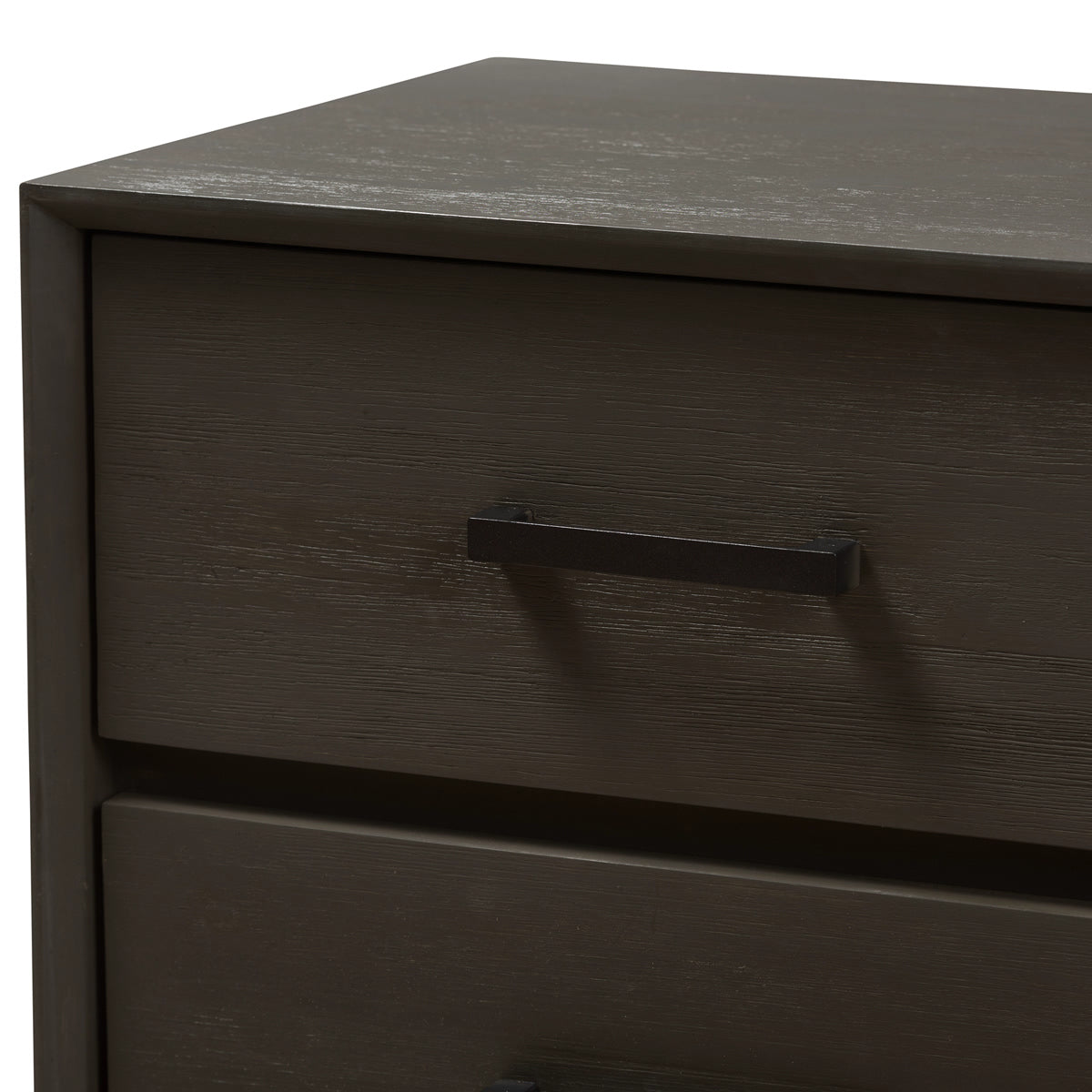 Baxton Studio Parris Rustic Grey Wood and Black Metal 2-Drawer Nightstand Baxton Studio-nightstands-Minimal And Modern - 6