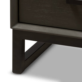 Baxton Studio Parris Rustic Grey Wood and Black Metal 2-Drawer Nightstand Baxton Studio-nightstands-Minimal And Modern - 8