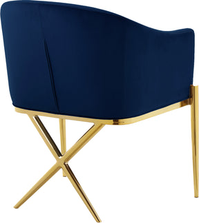 Meridian Furniture Xavier Navy Velvet Dining Chair