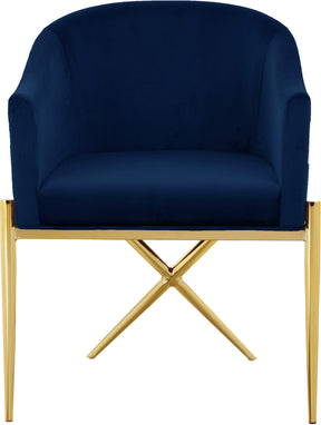 Meridian Furniture Xavier Navy Velvet Dining Chair