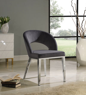 Meridian Furniture Roberto Grey Velvet Dining Chair