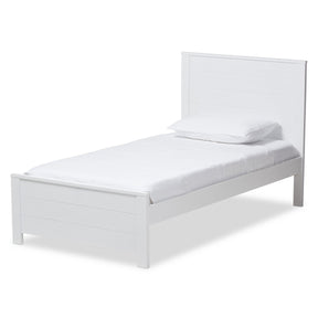 Baxton Studio Catalina Modern Classic Mission Style White-Finished Wood Twin Platform Bed Baxton Studio-beds-Minimal And Modern - 1