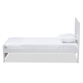 Baxton Studio Catalina Modern Classic Mission Style White-Finished Wood Twin Platform Bed