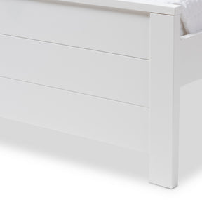 Baxton Studio Catalina Modern Classic Mission Style White-Finished Wood Twin Platform Bed