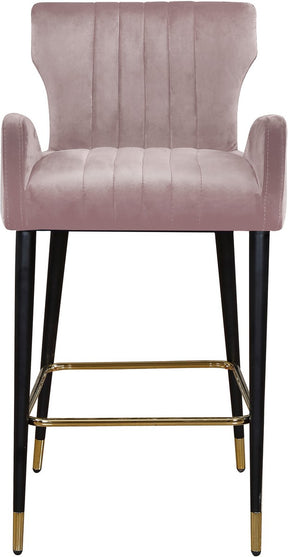 Meridian Furniture Luxe Pink Velvet Stool - Set of 2