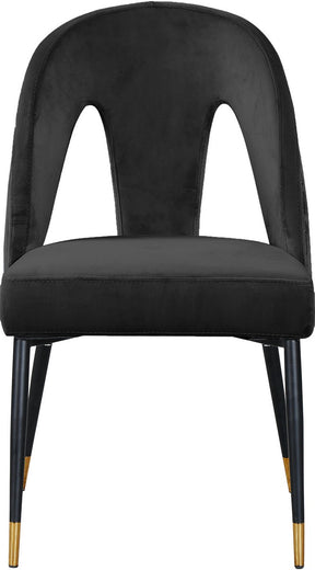 Meridian Furniture Akoya Black Velvet Dining Chair - Set of 2