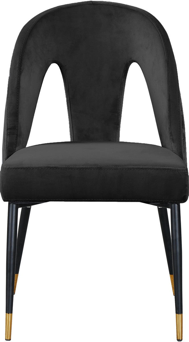 Meridian Furniture Akoya Black Velvet Dining Chair - Set of 2