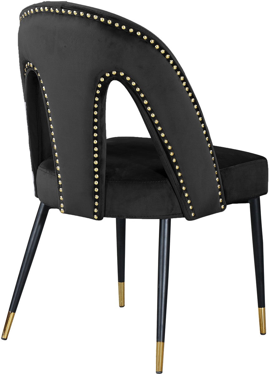 Meridian Furniture Akoya Black Velvet Dining Chair - Set of 2