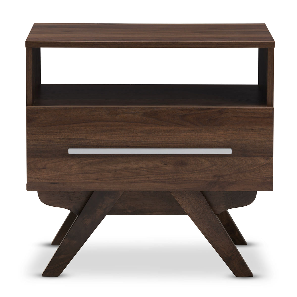 Baxton Studio Ashfield Mid-Century Modern Walnut Brown Finished Wood Nightstand Baxton Studio-nightstands-Minimal And Modern - 5