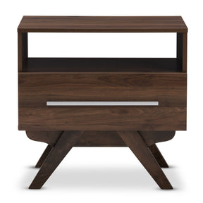 Baxton Studio Ashfield Mid-Century Modern Walnut Brown Finished Wood Nightstand Baxton Studio-nightstands-Minimal And Modern - 5