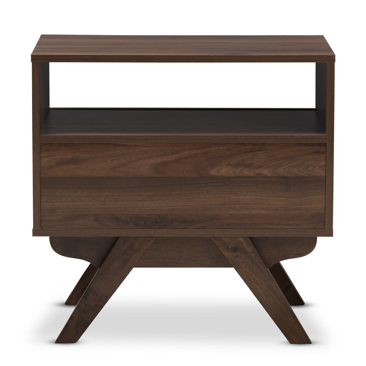 Baxton Studio Ashfield Mid-Century Modern Walnut Brown Finished Wood Nightstand Baxton Studio-nightstands-Minimal And Modern - 7